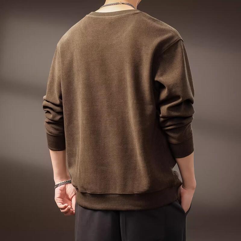 Men's American Retro Panda Print Long Sleeve Crewneck Sweatshirt