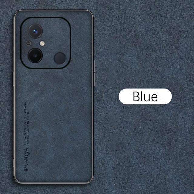 

Роскошный мягкий чехол из овчины из искусственной кожи для Xiaomi Redmi12C Note 12s 12 Pro Plus 11s 11Pro, матовая задняя крышка, чехлы For Xiaomi Redmi 12C синий