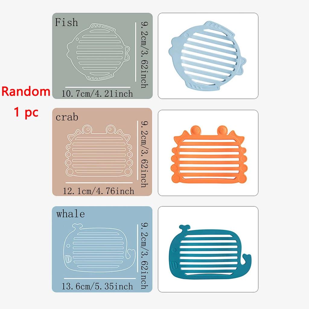 1pc Creative Silicone Drain Soap Box Bathroom Soap Tray Washstand Soap Holder Silicone Soap Box Simple Drain Soap Dish