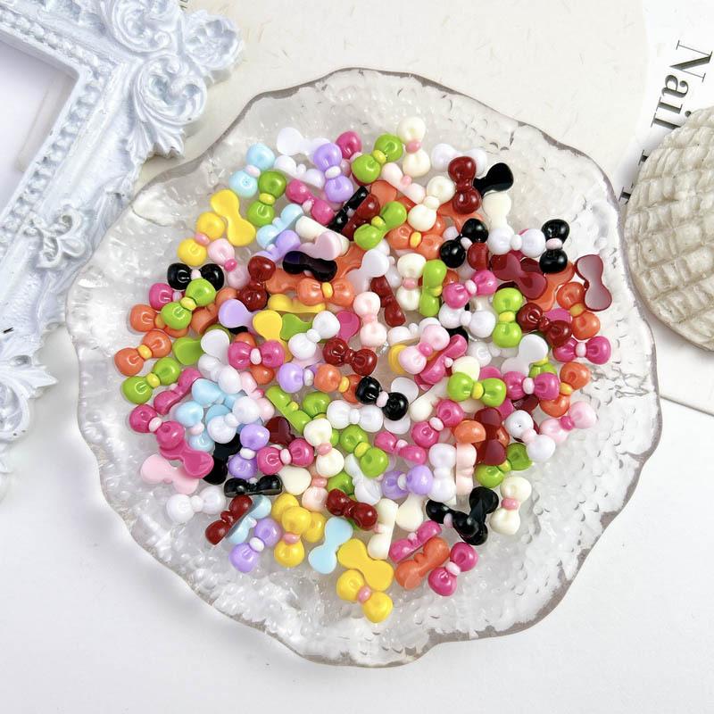 New Resin kt Bowknot 10*5mm Colorful Nail Art Accessories Nail Phone Case Hairpin Decoration DIY