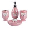 Girl Wind Ceramics White Bow Bathroom Five-piece Suit Toiletries Bathroom Kit Accessories Mouthwash Cup Lotion Bottle Soap Dish