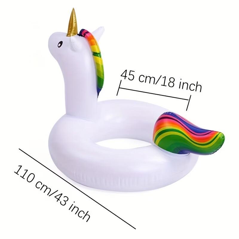 Inflatable Rainbow Unicorn Swim Float