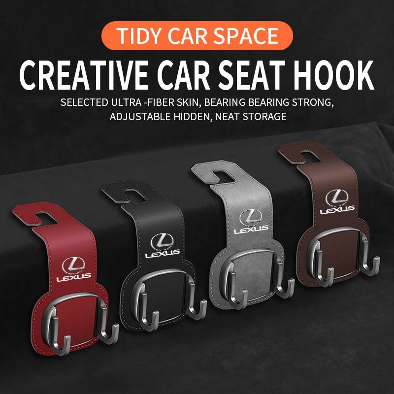 Car Headrest Hook Premium Suede Rear Seat Hanging Dual Hook For Lexus GS IS LS500h ES260 ES300h RX350h NX260 UX260 LM LC RZ450e