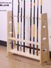 10-Tier Solid Wood Floor-Standing Fishing Rod and Pool Cue Storage Rack