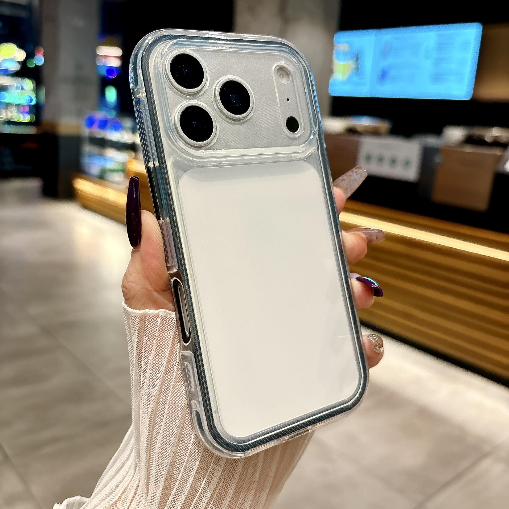 

Fashion Clear Colorful 2-in-1 Shockproof Case for iPhone 17 Pro Max Phone Back Cover Protector Skins Shell For iPhone17 Pro Max чёрный