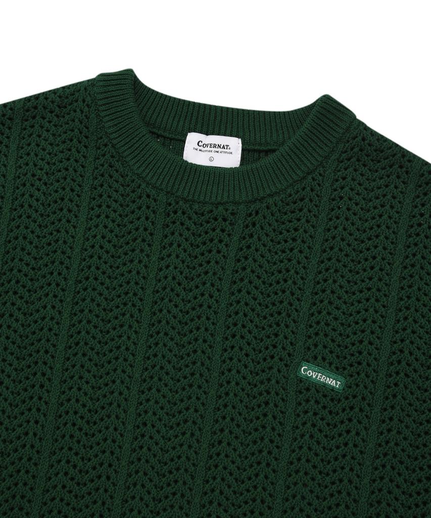 COVERNAT Cable Round Half Knit Green