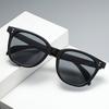 Large frame milk tea color sunglasses women's retro square big face thin glasses trendy new sunglasses spot