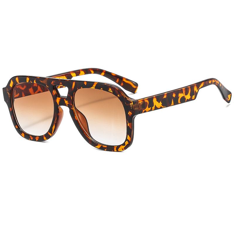 European and American double beam one-piece sunglasses retro fashion ins Internet celebrity sunglasses men's trend versatile street shot glasses