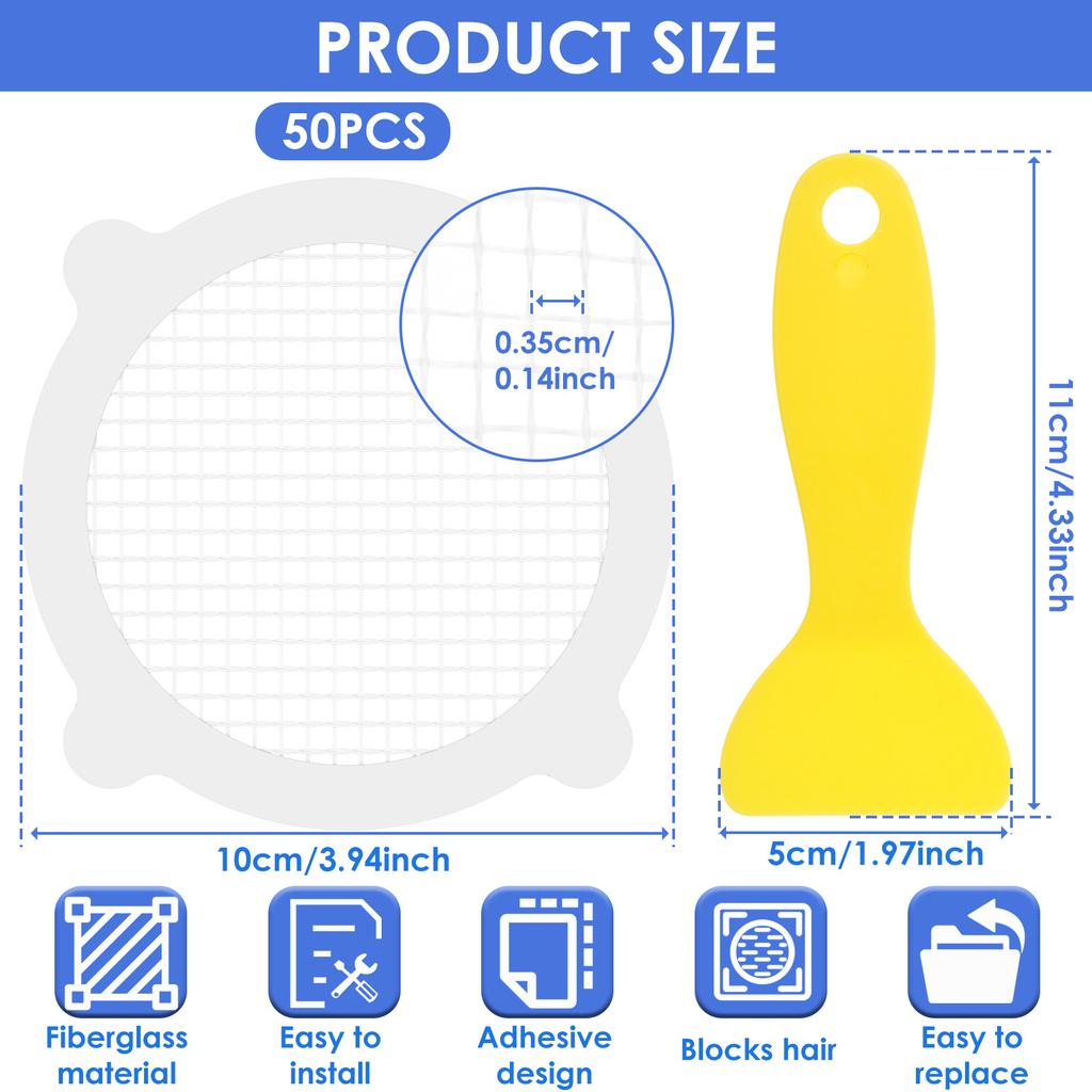 50/100Pcs Disposable Floor Drain Sticker Anti-blocking Filter Floor Drains Sticker Hair Catcher Bathroom Sink Strainer Stopper