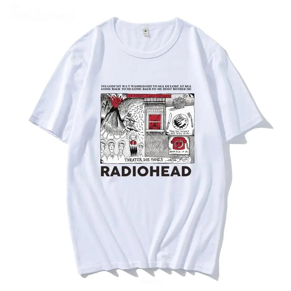 Radiohead Graphic Unisex Print TShirt Hip Hop Rock Band T Shirt Fashion Casual Crew Neck Short Sleeve Plus Size T Shirt Unisex Tee