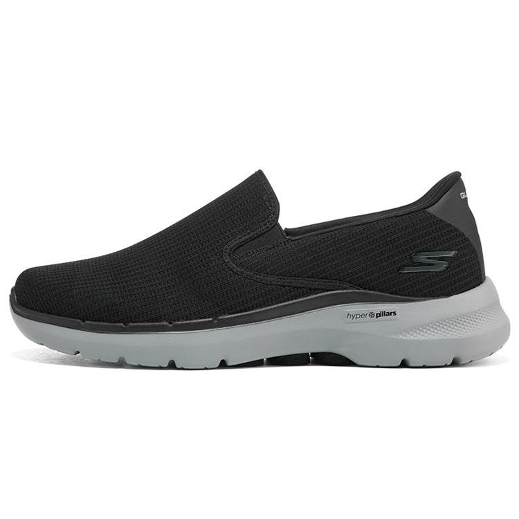 Мужские повседневные кроссовки Skechers Go Walk 6 Anaglyph Mesh Slip-On Простые Удобные Амортизирующие Прочные Дышащие Низкие Кроссовки 216201-BKGY 43.5