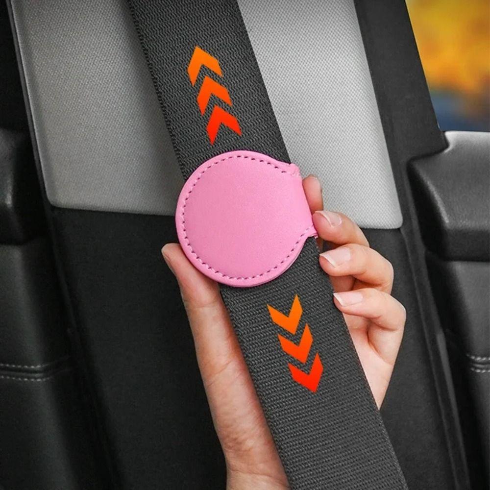 

2pcs Adjustable Vehicle Safety Belt Clip PU Leather Seat Belt Buckle Clamp Interior Accessories