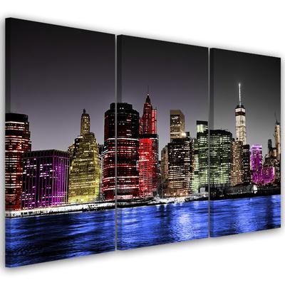 Cuadro en lienzo de tres piezas Arquitectura Skyline Nueva York