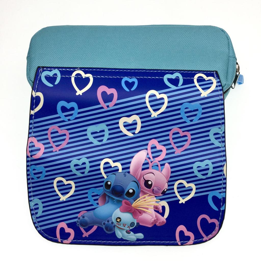 Blue Double-Zipper Lilo & Stitch Large Pencil Case