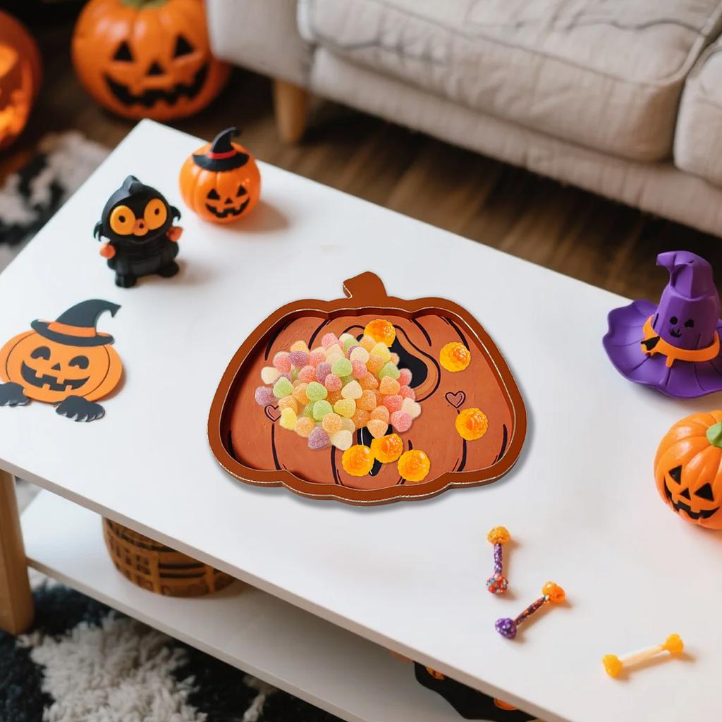 Pumpkin Serving Tray Bowl Halloween Pumpkin Plate Pumpkin Themed Cake Plate Halloween Pumpkin Board Pumpkin Board