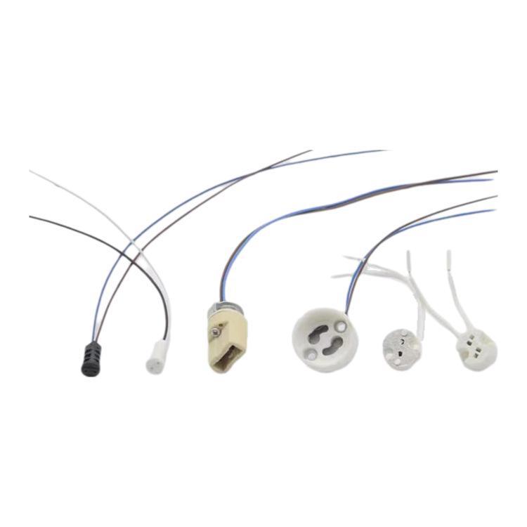 G4G9 High-Temperature Ceramic Lamp Holder with Wire for MR11/MR16 Halogen Lamps