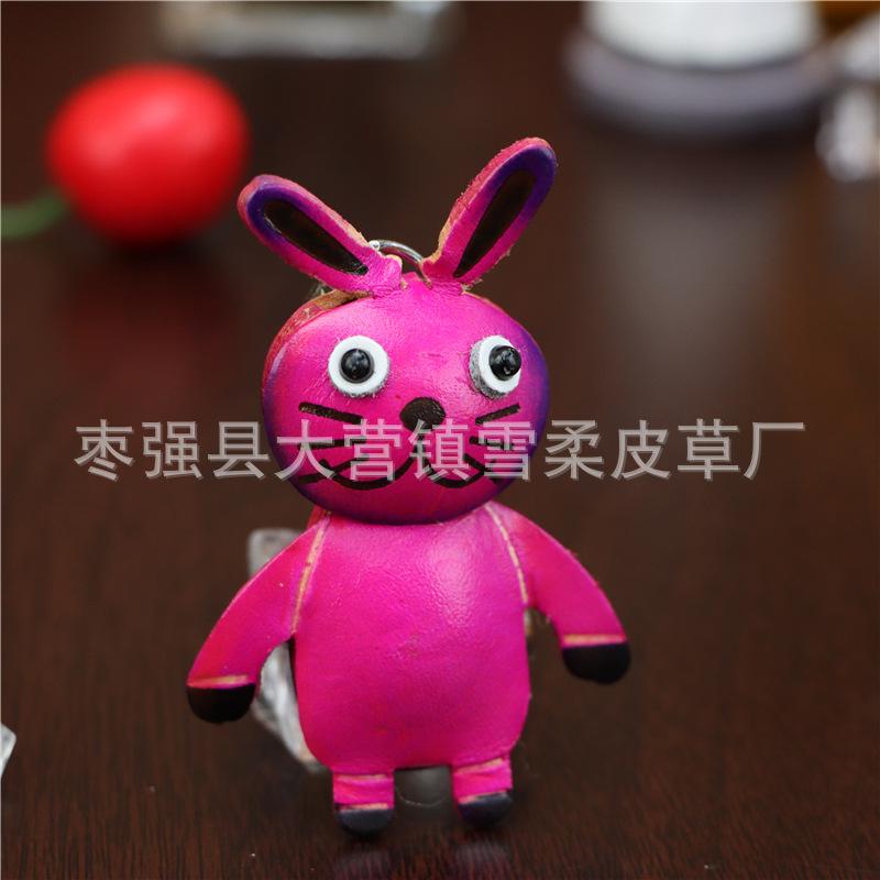 The First Layer Of Cowhide Bunny Pendant, Car Keychain, Cute Bag, Pendant, Accessories, Zodiac Gifts, Gifts
