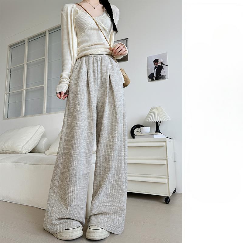 

Женские брюки с небольшим запахом, широкие брюки на весну и лето, женские брюки прямого кроя, брюки до пола, свободные повседневные брюки с высокой талией XL