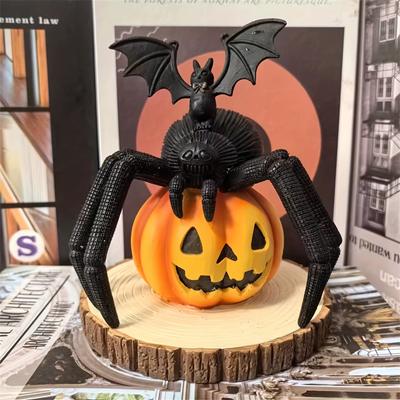 Halloween Pumpkins Spider Atmosphere Decoration Resin Craft Ornaments On Wooden Stakes