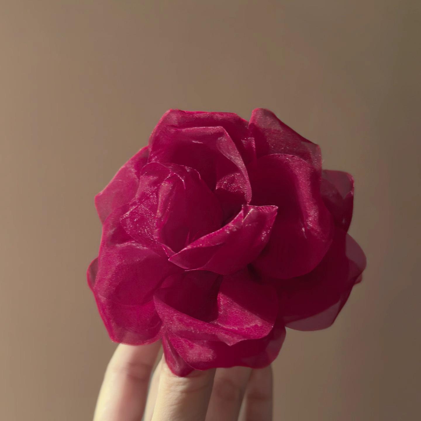 Atmosphere red mesh double-sided flower grab clip hairpin temperament disc hair shark clip versatile new hair accessories