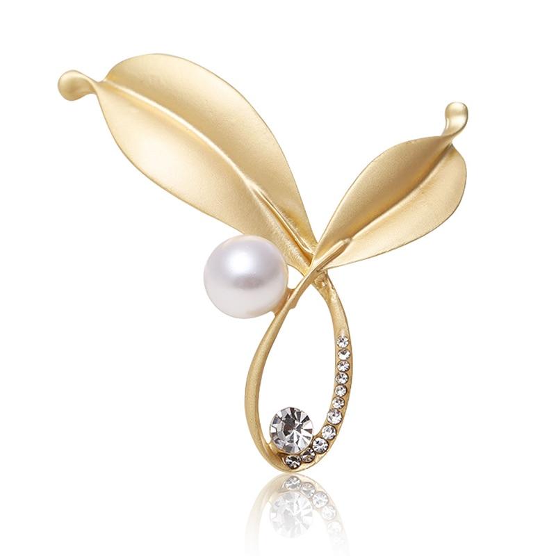 

Blucome новая матовая брошь, заколки в виде листьев растений, женская брошь для пальто, костюма, сумки, заколки для шарфа, подарки на Новый год золотистый