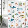 Tropical Fish Coral Shower Curtain, Bathroom Decorative Shower Curtain, Waterproof Shower Curtain with Hooks