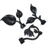 3pcs Curtain Rod Finials Leaf Shaped Curtain Rod End Drapery Rail Pole Head Cap
