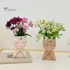 Doniczka na kwiaty w kształcie twarzy Love Style Girl Head Plant Pot Small Lady Face Planter dla sukulentów do wnętrz i na zewnątrz, centralny element biurka do salonu