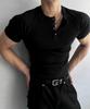 Siaosiko Muscle Fit Henley Neck Short Sleeve Knit