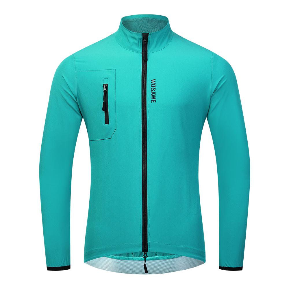 WOSAWE Long-Sleeved Cycling Jacket Windproof Windbreaker Breathable Cycling Jersey OEM Bicycle Clothing S синий