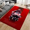 Sports Area Rug, Marc Marquez 93 Ducati Lenovo Red Minimal Vertical Stripes Bike Print, Garage Decor, Non-Slip Mat