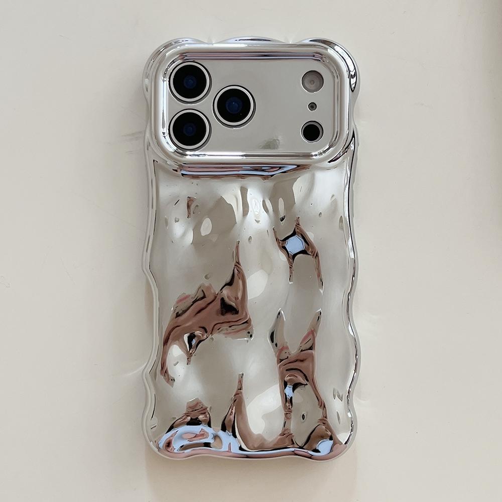

3D Bubble Wave Pattern Phone Case For iPhone 17 16 15 14 13 12 11 Pro Max 17Air Electroplated Soft Shockproof Back Cover iPhone Air