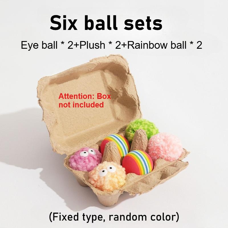 

6 шт. Мяч-яйцо, Клубок пряжи, Игрушка для кошки, Пусть ваша кошка не будет одна, когда вы уходите, Растрачивайте энергию кошки, Позволяет вам играть с вашей кошкой