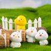 Micro Landscape Decoration Cartoon Cute Yellow Chicken Resin Decoration Succulent Pot Desktop Car Landscape Decoration