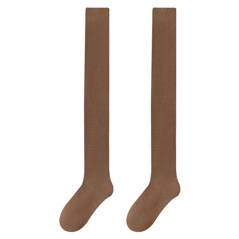 Knee Socks Women'S Autumn And Winter Stockings Fleece Thickened Warm Thigh Socks Terry High Tube Socks Knee Stockings