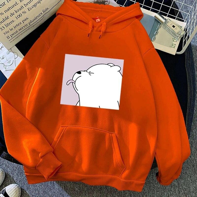 Langue collant ours drôle surdimensionné sweat Kawaii dessins animés sweats à capuche gris haut vêtements à capuche hiver femmes sweats à capuche à manches longues unisexe