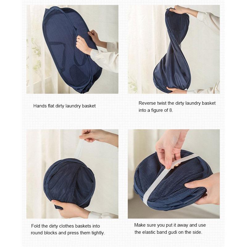 Mesh Pop Up Laundry Hamper Laundry Basket Side Pocket Collapsible Laundry Basket