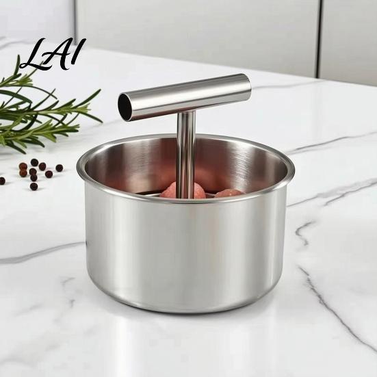 Manual Meatball Presser 2Pcs Stainless Steel Maker Meat Ball Press Tool for Homemade Beef Nonstick Shaper Pork Fish Balls Kitchen Cooking