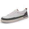 Men's Retro Fashion Cowhide Loafers - Large Size Casual White Sports Shoes for Spring