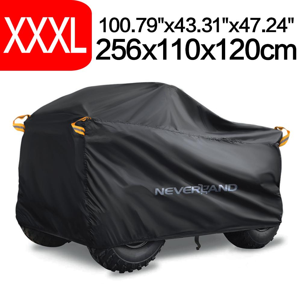 Quad Bike ATV Cover Universal 190T Waterproof Motorcycle Vehicle Scooter Kart Motorbike Resistant Dust UV Protector Black Silver
