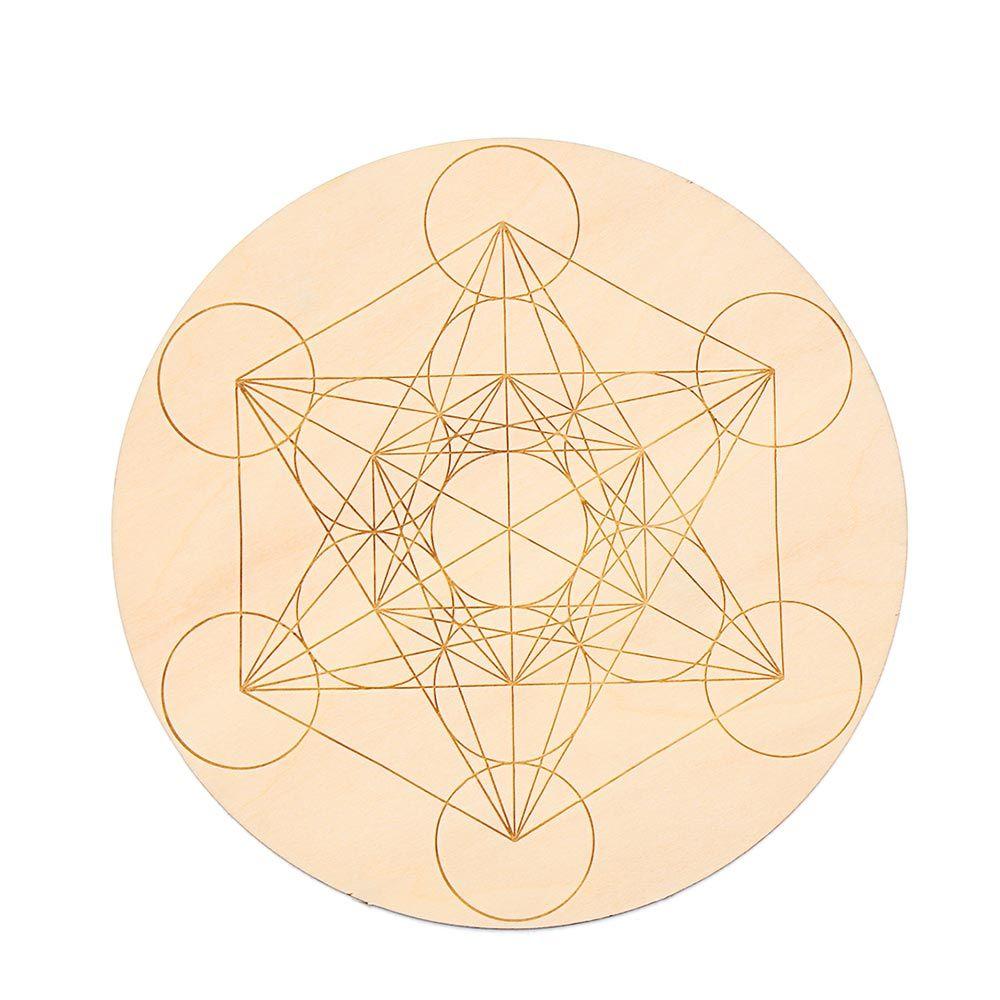 Collectibles Arts And Crafts Decor Healing Round Edge Wood Circles Carved Chakra Pattern Coaster