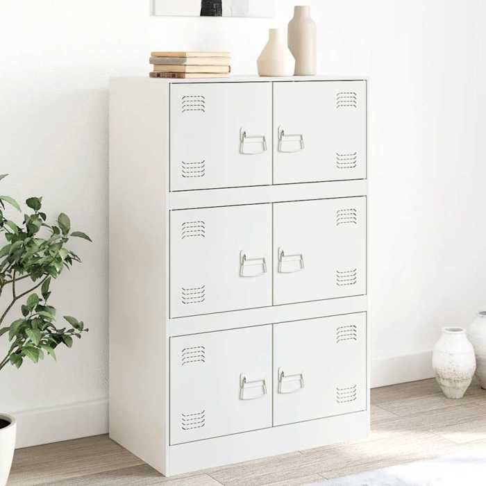 VidaXL Buffet White 67x39x107 Cm Steel, Cabinet, Sideboard, Storage Cabinet, Cabinets, Cupboard, Highboard, 841660