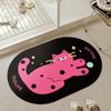 Bathroom Floor Mat Quick Drying and Absorbing Water Household Oval Bathroom Entrance Mat Anti Slip Cartoon Dopamine Foot Mat