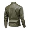 Men's Retro PU Leather Motorcycle Jacket with Stand Collar - Spring/Autumn 2025 Collection