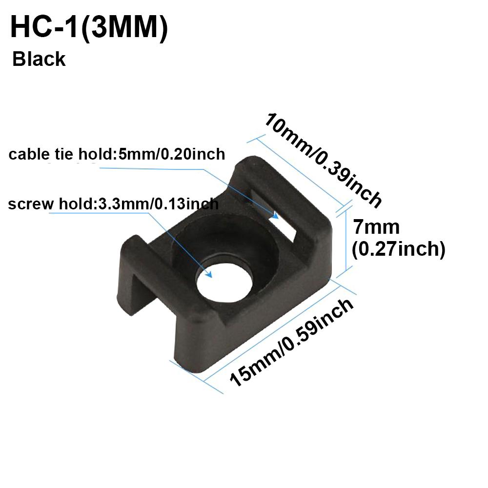 Saddle Cable ties base mount holder Wire Fixing Clamp Screw Holes mounter HC-0~ HC-7,HC-1S~HC~2S, Cable and Wire management cable organizer