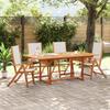VidaXL 5pcs Garden Dining Set Solid Acacia Wood Textilene, Outdoor Dining Set, Room Furniture 3279288