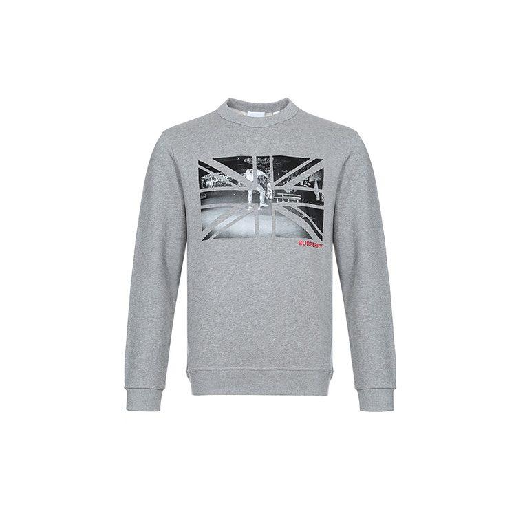 Burberry Sweatshirts Men's Light Heather Gray Crew Neck Moderate Regular 80166921