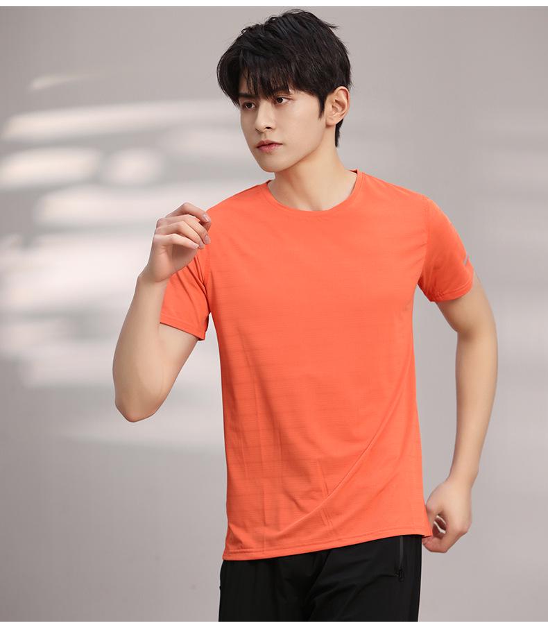 Custom Logo Ice Silk Quick-Dry Running T-Shirt - Crew Neck Short Sleeve Team Workwear