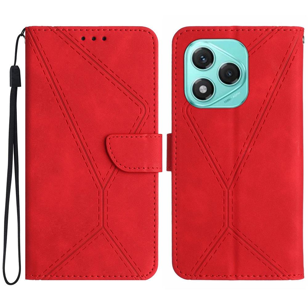 Für Honor 400 Lite Hülle Skin Touch Linien Geprägtes PU-Leder Klapphandyhülle