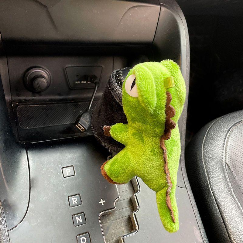 Car Handbrake Cover Gear Lever Cover, Cartoon Cute Universal Gear Cover Gear Protection Cover Shift lever sleeve зелёный